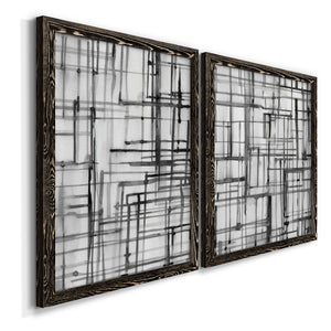 Line Meditation I - Barnwood Framed Canvas Set