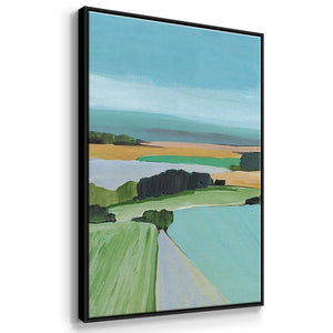 Bright Colored Countryside I - Framed Premium Gallery Wrapped Canvas L Frame 3 Piece Set - Ready to Hang