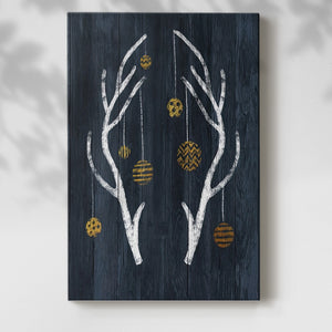 Antlers & Ornaments - Gallery Wrapped Canvas