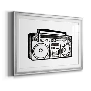Boombox Sketch - Modern Framed Art Print