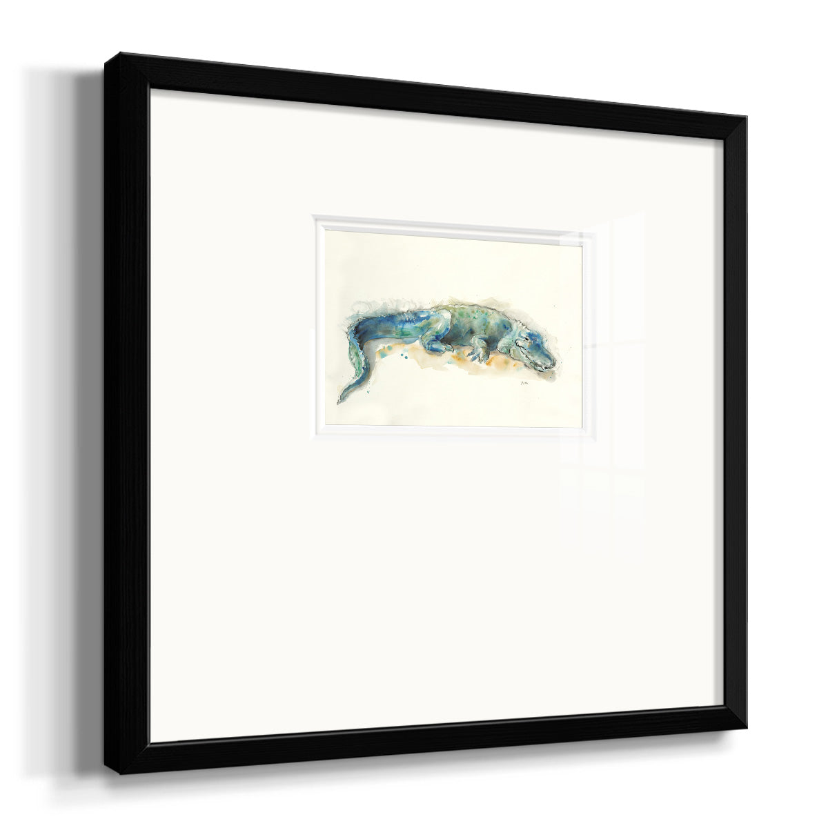 Alligator Premium Framed Print Double Matboard