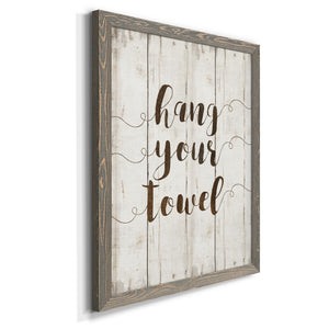 Hang Your Towel - Premium Canvas Framed in Barnwood - Ready to Hang