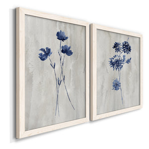 Indigo Botanical III - Premium Framed Canvas 2 Piece Set - Ready to Hang