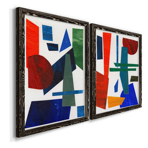 Colorful Shapes III - Premium Framed Canvas 2 Piece Set - Ready to Hang