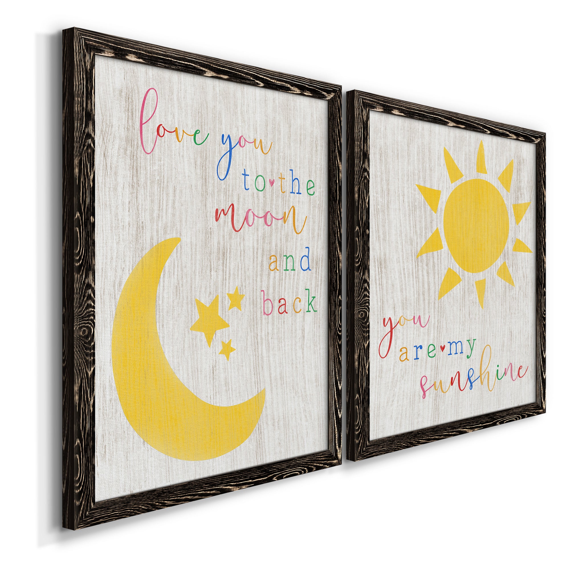 To the Moon and Back- Premium Framed Canvas in Barnwood - Ready to Hang