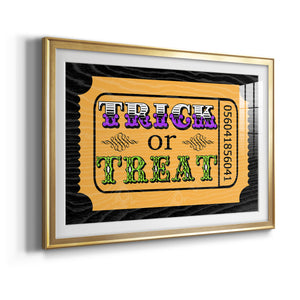 Trick or Treat Ticket - Modern Framed Art Print