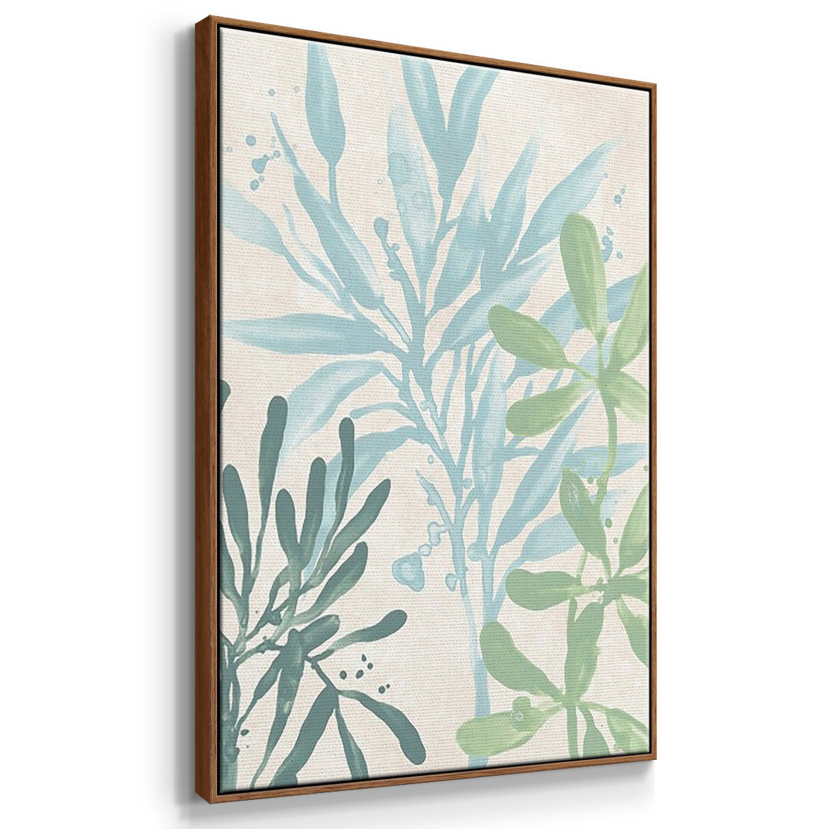 Swaying Seagrass I - Framed Premium Gallery Wrapped Canvas L Frame 3 Piece Set - Ready to Hang