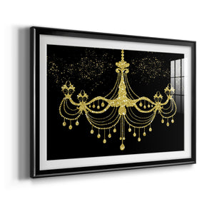 Golden Chandelier - Modern Framed Art Print