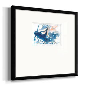 Dancing Blue I Premium Framed Print Double Matboard