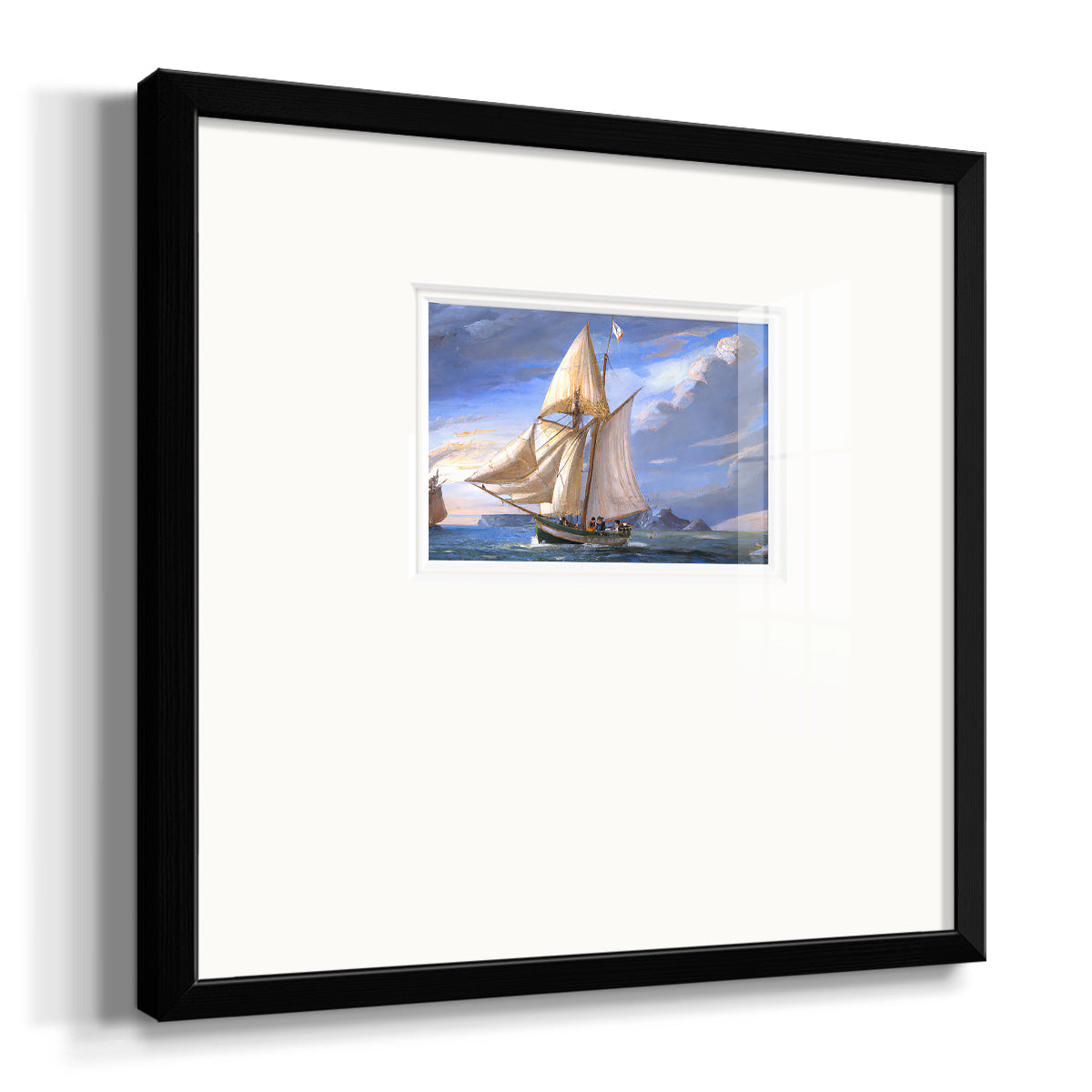 Sail Boat Clouds Premium Framed Print Double Matboard