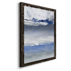 Soft Solace Indigo - Premium Canvas Framed in Barnwood - Ready to Hang