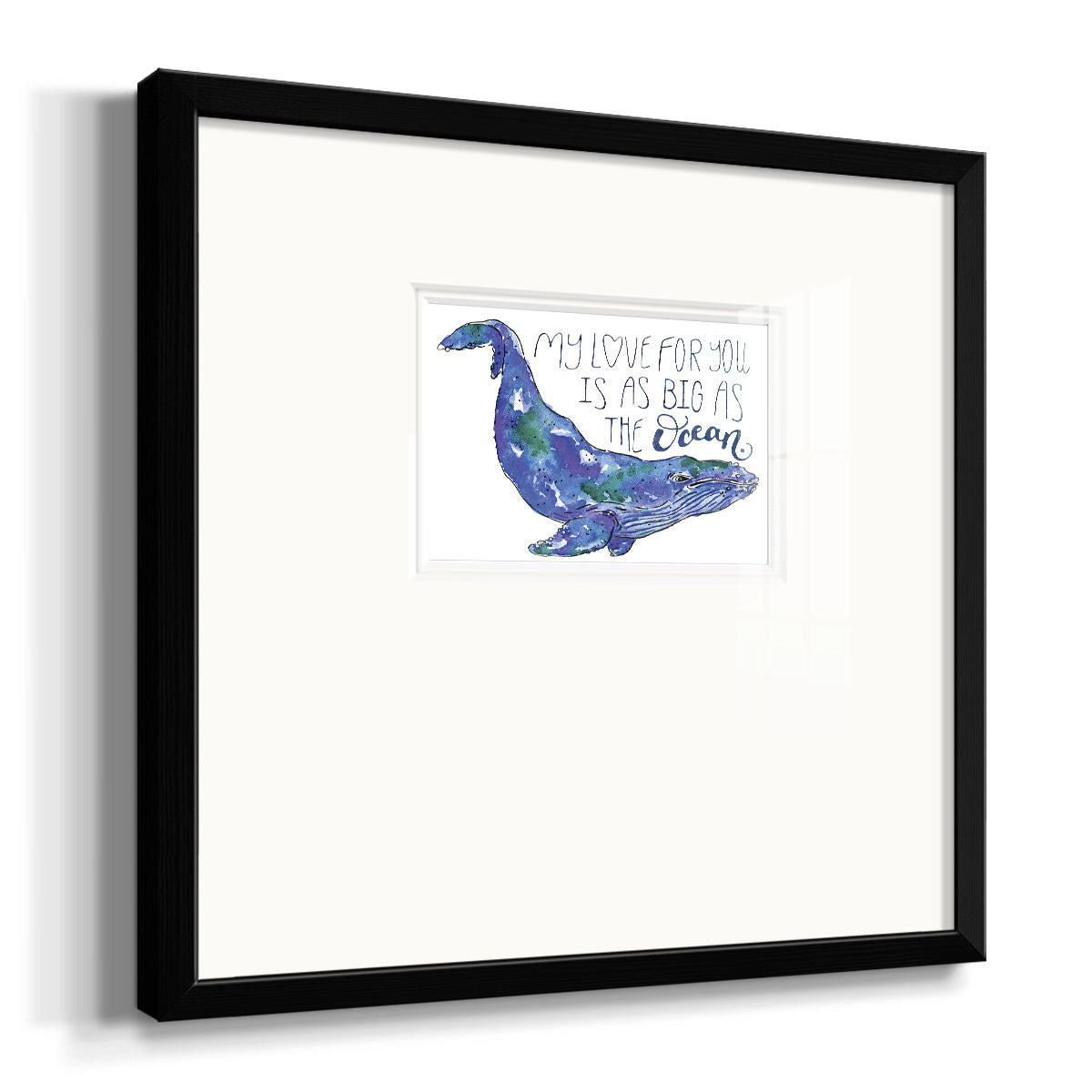 Whale Love II Premium Framed Print Double Matboard