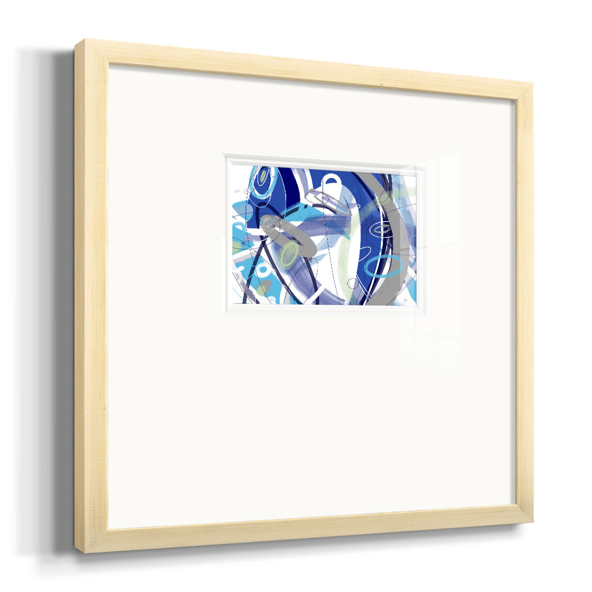 Blue Flow Premium Framed Print Double Matboard