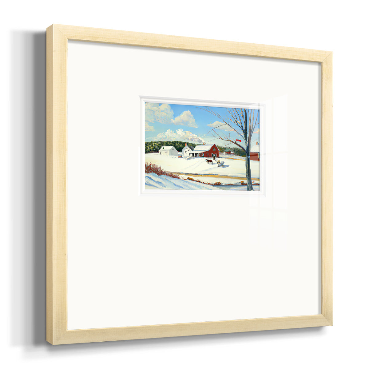 Winter Barn III Premium Framed Print Double Matboard