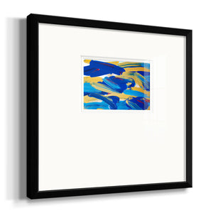 Blue and Gold Abstrat I Premium Framed Print Double Matboard