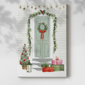 Festive Front Door I - Gallery Wrapped Canvas