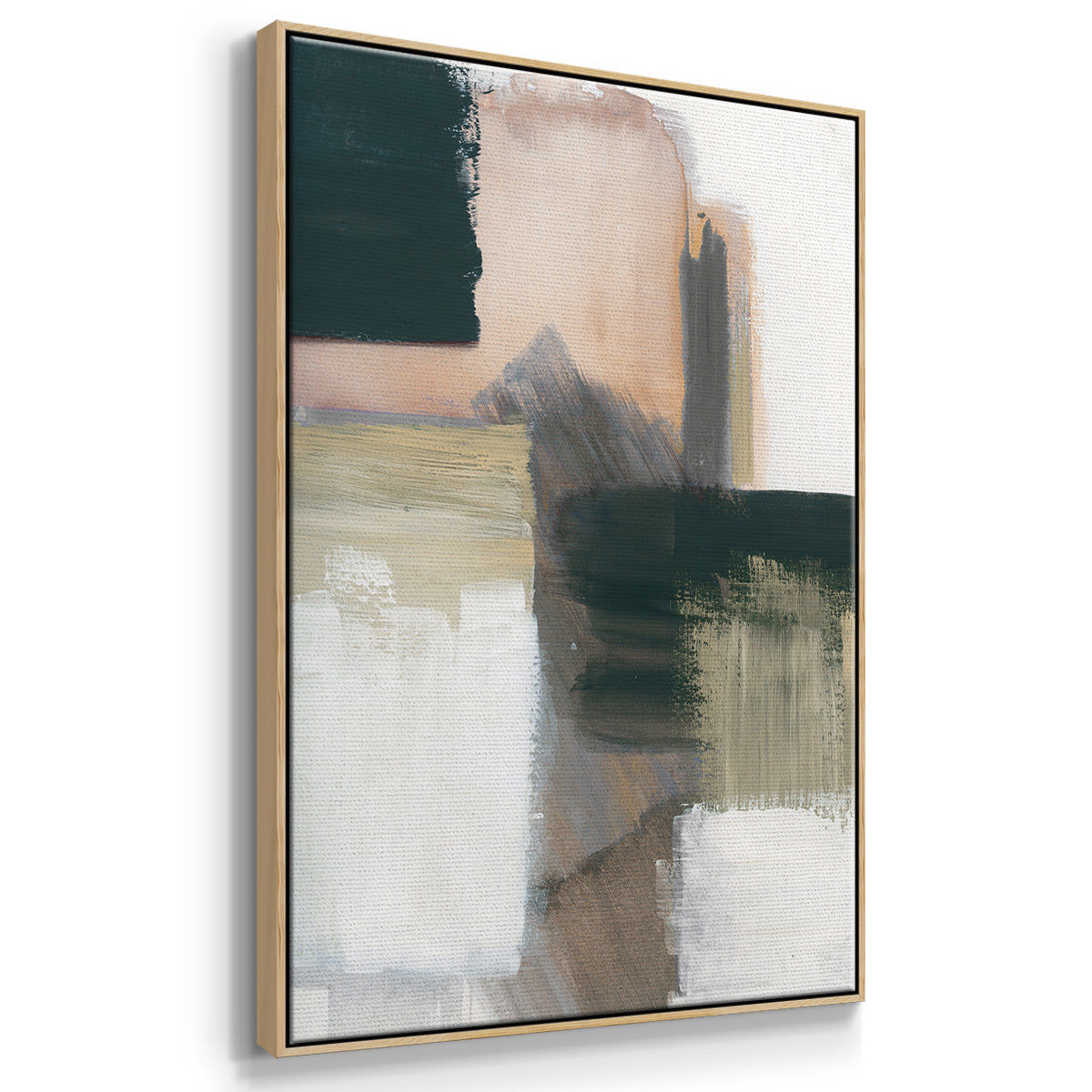 Marble Block Symmetry I - Framed Premium Gallery Wrapped Canvas L Frame 3 Piece Set - Ready to Hang