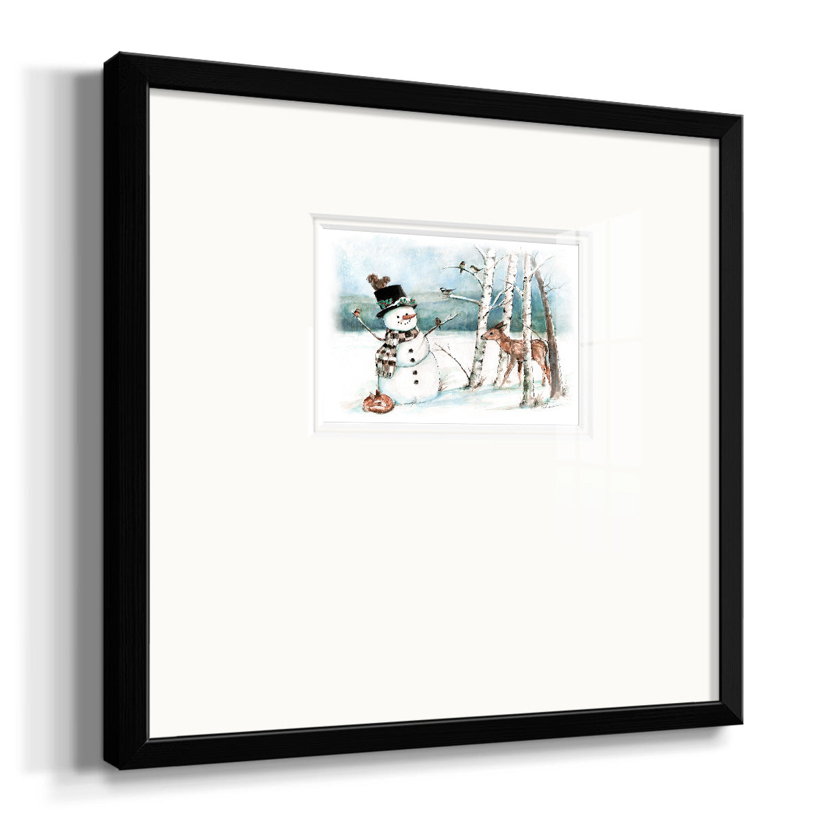 Snow Friends Premium Framed Print Double Matboard