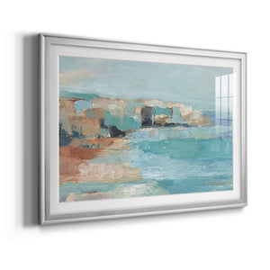 Turquoise Cliff Wall I - Modern Framed Art Print