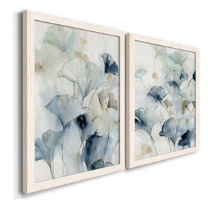 Indigo Ginkgo I- Premium Framed Canvas in Barnwood - Ready to Hang