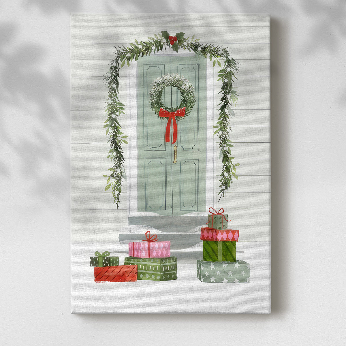 Festive Front Door Collection B - Gallery Wrapped Canvas