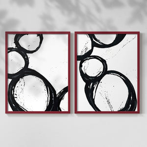 Colorful geometric landscape artwork depicting a coastal view with blue waters and green hills during daytime