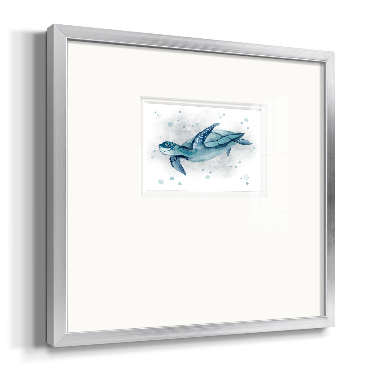 Blue Turtle II Premium Framed Print Double Matboard