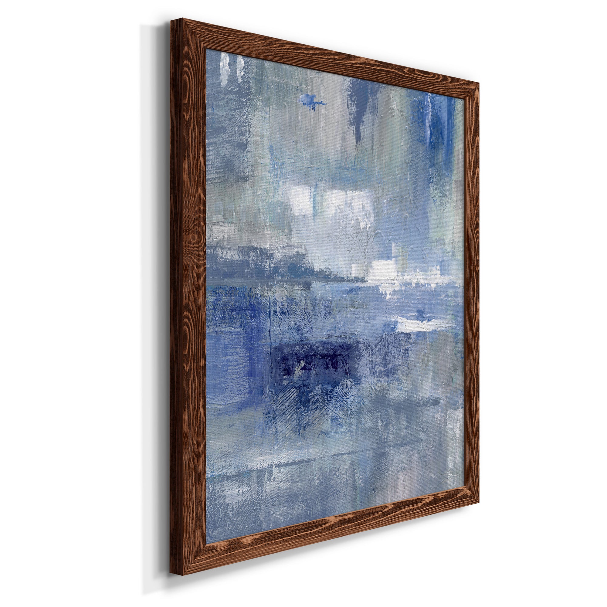 Bay View Indigo - Premium Canvas Framed in Barnwood - Ready to Hang