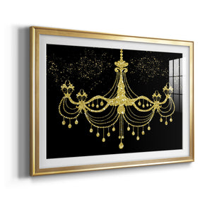 Golden Chandelier - Modern Framed Art Print