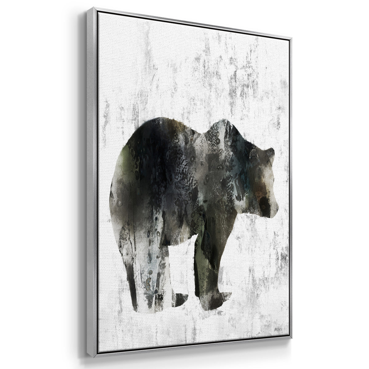 Bear Totem - Framed Premium Gallery Wrapped Canvas L Frame - Ready to Hang