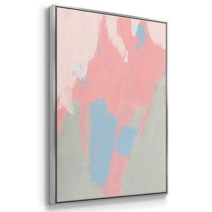Blushing Abstract I - Framed Premium Gallery Wrapped Canvas L Frame 3 Piece Set - Ready to Hang
