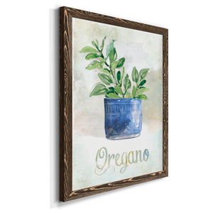 Potted Oregano - Premium Canvas Framed in Barnwood - Ready to Hang