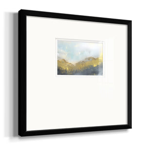 Blue and Gold Abstract IV Premium Framed Print Double Matboard