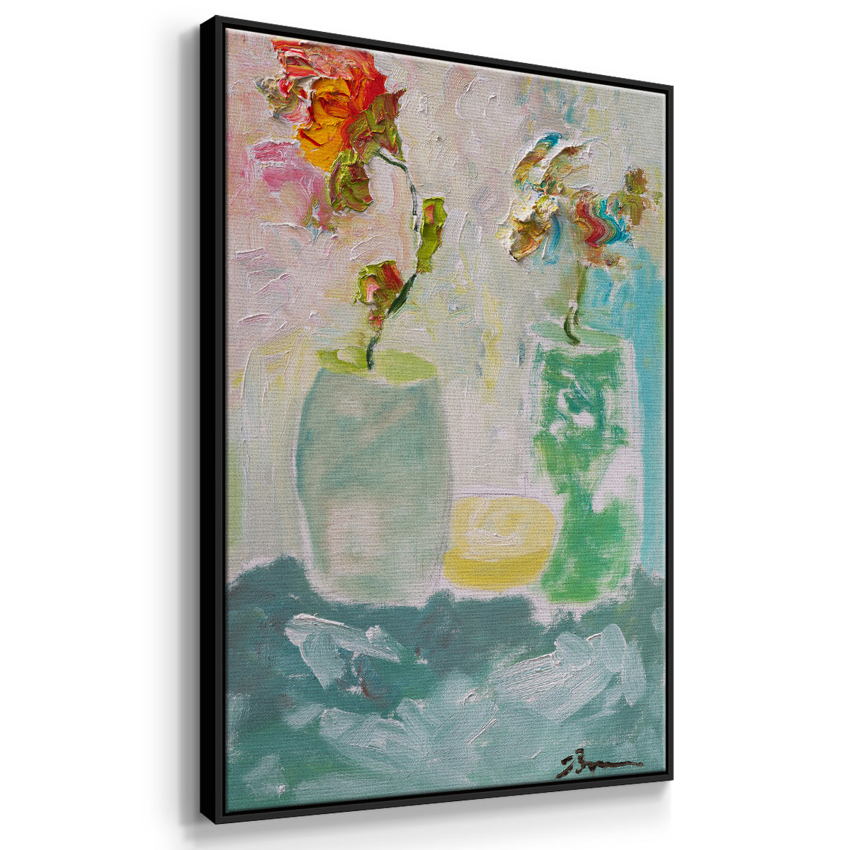 Tahitian Sunrise - Framed Premium Gallery Wrapped Canvas L Frame - Ready to Hang