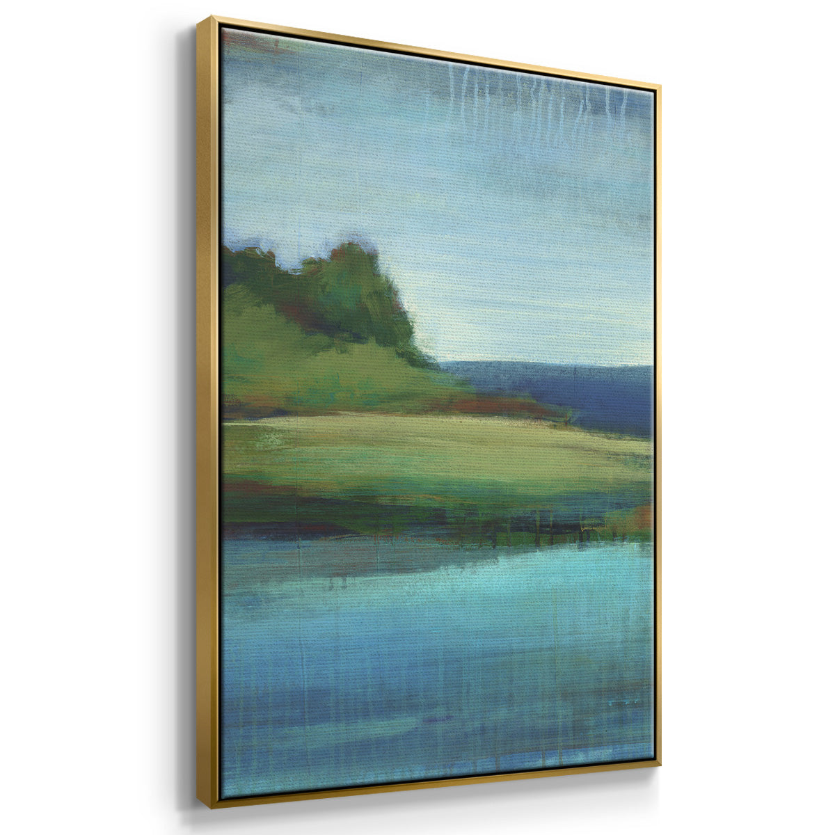 Silent Lakeside I - Framed Premium Gallery Wrapped Canvas L Frame - Ready to Hang