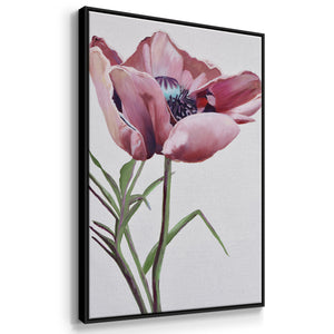 Paris Poppy - Framed Premium Gallery Wrapped Canvas L Frame - Ready to Hang