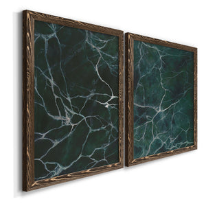 Jade Marble I - Barnwood Framed Canvas Set