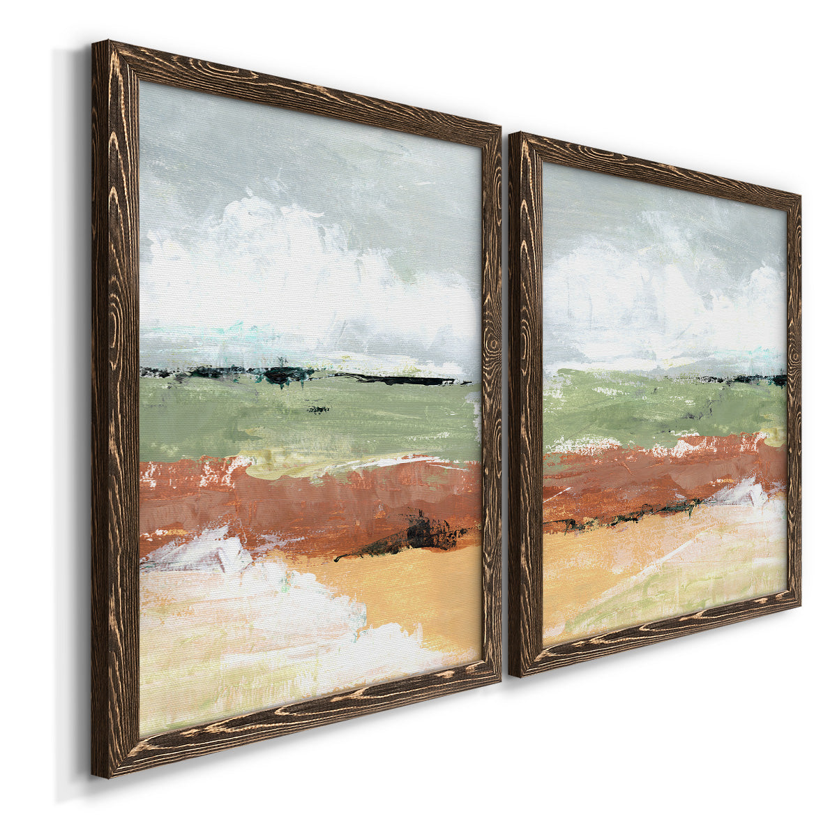 Quiet Prarie Grove I - Premium Framed Canvas 2 Piece Set - Ready to Hang