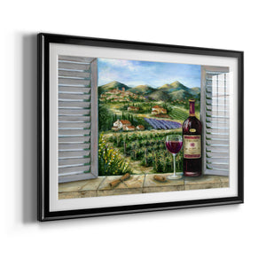 Tuscan Red and Vineyard - Modern Framed Art Print