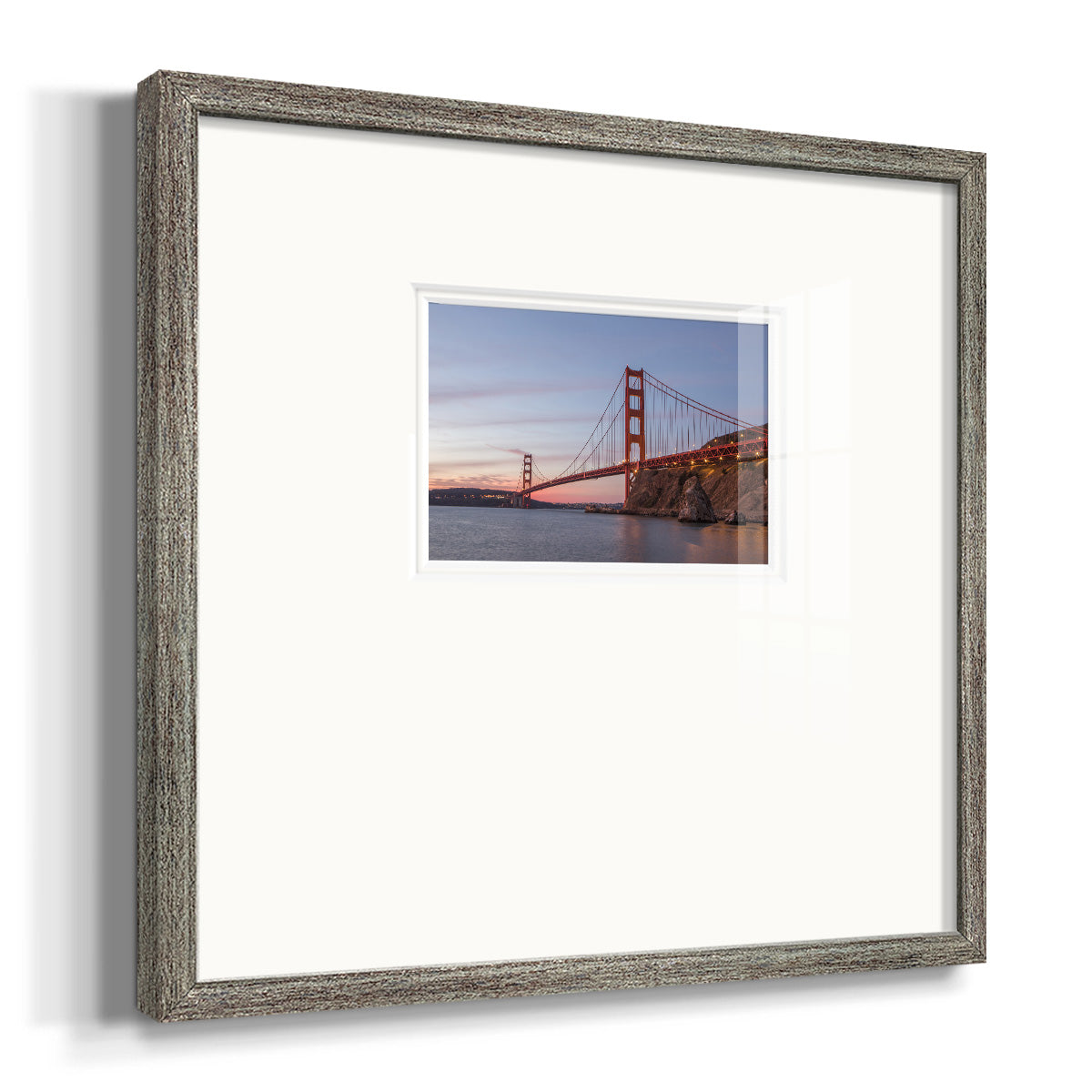 Golden Gate Span Premium Framed Print Double Matboard