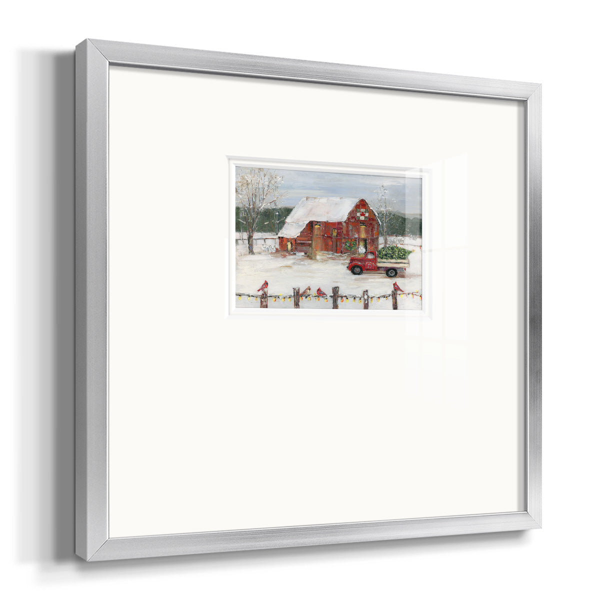 Christmas Farmyard Premium Framed Print Double Matboard