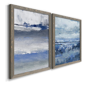 Soft Solace Indigo- Premium Framed Canvas in Barnwood - Ready to Hang