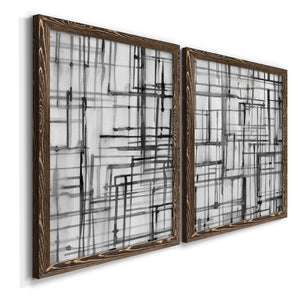 Line Meditation I - Barnwood Framed Canvas Set