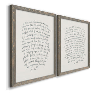 Letter to a Lover I - Barnwood Framed Canvas Set