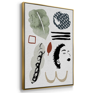 Collected Mindfulness I - Framed Premium Gallery Wrapped Canvas L Frame 3 Piece Set - Ready to Hang