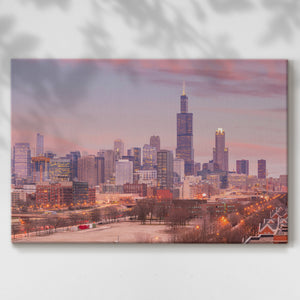 Vintage Chicago Skyline - Gallery Wrapped Canvas