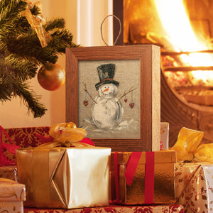 Linen Snowman II, Handmade Ornament
