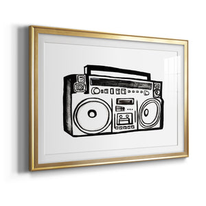 Boombox Sketch - Modern Framed Art Print