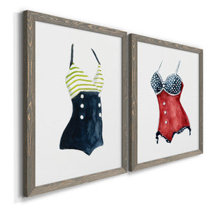 Vintage Swimwear I- Premium Framed Canvas in Barnwood - Ready to Hang