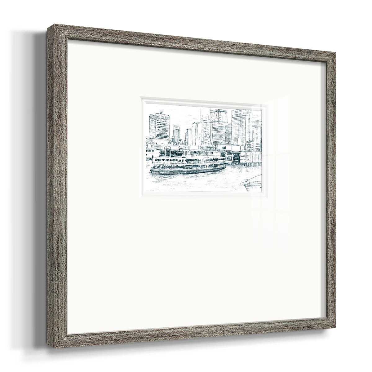 Ferryboats IV Premium Framed Print Double Matboard